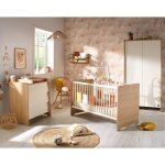 Chambre vanille trio : lit b�b� 60x120 + commode + armoire