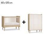 Chambre vintage fresh : lit b�b� 60x120 + armoire 3 portes