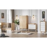 Chambre vintage : lit 60x120 + chiffonnier + commode