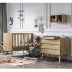 Chambre vintage duo : lit b�b� 60 x 120 cm + commode