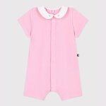 Combinaison b�b� en coton coeurs brod�s au col