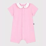 Combinaison b�b� en coton coeurs brod�s au col