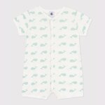 Combinaison b�b� en coton imprim� baleine