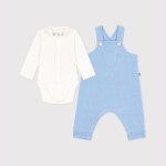 Ensemble b�b� salopette + body en coton uni