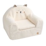 Fauteuil club enfant en sherpa et d�tails l�opard