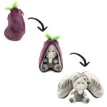 Flipetz peluche 2 en 1 - elephant & aubergine