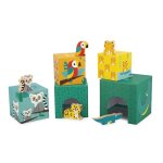 Jeu de formes pyramide 5 cubes tropik bois