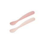 Lot de 2 cuill�res 1er �ge en silicone + bo�te