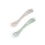 Lot de 2 cuill�res 2�me �ge en silicone + boite de transport
