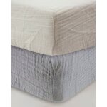 Lot 2 draps housse en gaze de coton