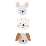 Lot de 3 pateres enfant avec crochet