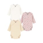 Lot de bodies croiss manches longues en coton imprim bb