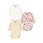 Lot de bodies croiss manches longues en coton imprim bb