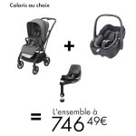 Offre maxi - cosi : poussette leona + sige auto pebble 360 + base = 746, 49?