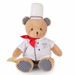 Ours en peluche chef avec toque de cuisinier