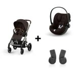 Pack duo balios brun / noir : poussette balios s lux 3 + si�ge auto cloud g + adaptateurs