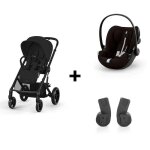 Pack duo balios moon black : poussette balios s lux 3 + si�ge auto cloud g plus + adaptateurs