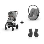Pack duo balios stone grey : poussette balios s lux 3 + si�ge auto cloud g plus + adaptateurs