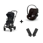 Pack duo eezy noir : poussette eezy s twist + 2 + si�ge auto cloud g + adaptateurs