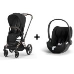 Pack duo priam rose gold / noir : poussette priam 4 + pack si�ge + si�ge auto cloud t