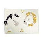 Pluche et pompon tapis de chambre 90x130