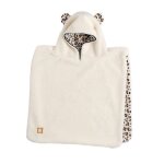 Poncho b�b� sherpa et gaze de coton l�opard