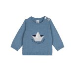 Pull b�b� en laine et coton � motif bateau