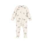 Pyjama b�b� en molleton gratt� avec col p�tale imprim� fleuri