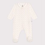 Pyjama en coton � col avec zip c?urs