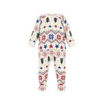 Pyjama zipp� b�b� en molleton gratt� imprim� no�l