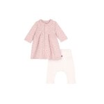 Robe b�b� � col imprim� fleurs et coeurs et legging en coton