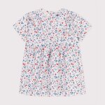 Robe b�b� en coton manches courtes imprim�e � fleurs