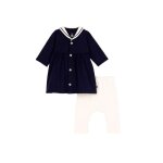 Robe bb esprit marin et col vareuse et legging en coton