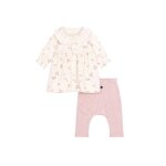 Robe � col imprim� fleurs + legging en coton