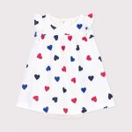 Robe en coton � manches courtes et body int�gr� tricoeur