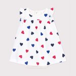 Robe en coton � manches courtes et body int�gr� tricoeur