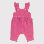 Salopette b�b� en velours c�tel� uni � volants et jambes longues