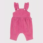 Salopette b�b� en velours c�tel� uni � volants et jambes longues