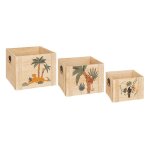 Set de 3 cagettes enfant jungle