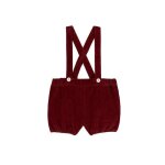 Short � bretelles b�b� en velours uni