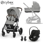 Trio naissance poussette balios + nacelle s lux + coque auto cloud g i - size + adaptateurs