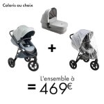 Offre william kent 1733 : poussette phnix 3 roues + nacelle + habillage pluie  469?