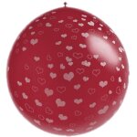 1 ballon geant bordeaux avec coeurs - 1 mètre 1 ballon geant bordeaux avec coeurs - 1 mètre