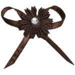 Destockage, lot de 12 noeuds diamant fleur autocollants, chocolat Destockage, lot de 12 noeuds diamant fleur autocollants, chocolat