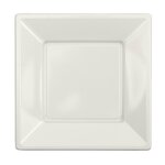 Destockage, lot de 12 petites assiettes carres plastique 18cm, blanc