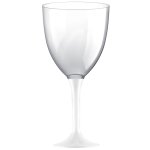 20 grands verres  eau, pied blanc