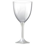 20 grands verres à eau, pied blanc perle 20 grands verres à eau, pied blanc perle