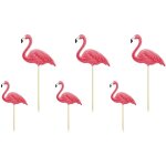 Destockage, lot de 6 pics flamant rose 15cm et 23, 5cm assortis Destockage, lot de 6 pics flamant rose 15cm et 23, 5cm assortis