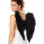 Ailes d'ange 50cm en plumes, en noir