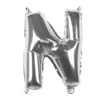Ballon aluminium mylar lettre n, argent
